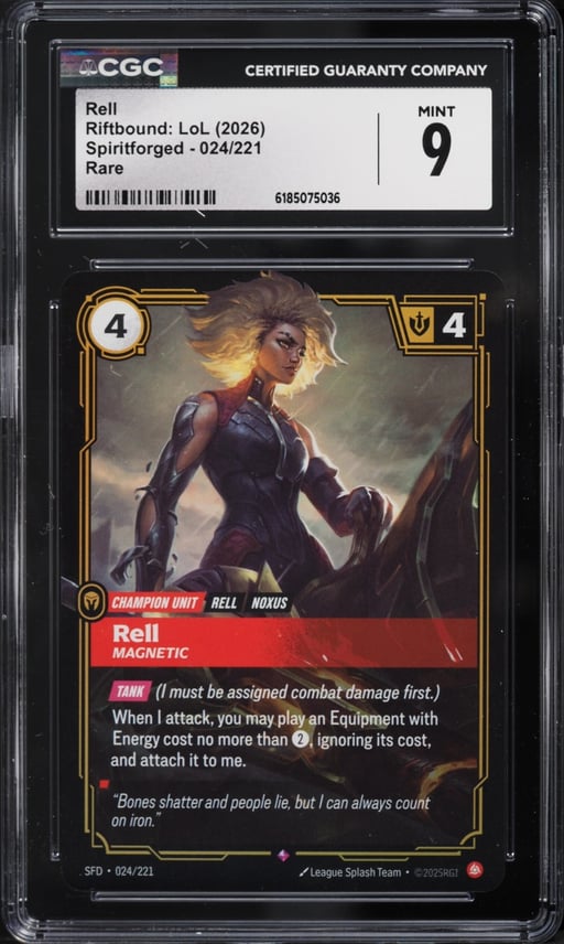 2026 Riftbound League Of Legends Spiritforged Rell #024 CGC 9 MINT
