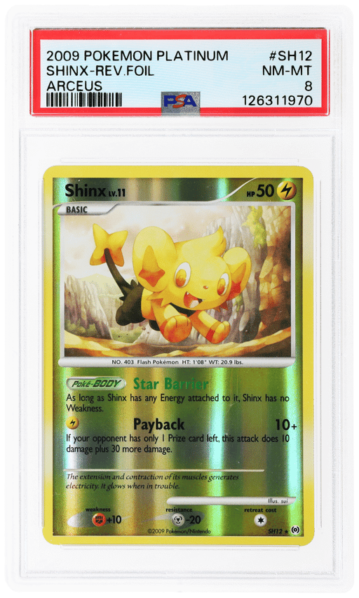 2009 Pokemon Platinum Arceus Reverse Holo Shinx #SH12 PSA 8