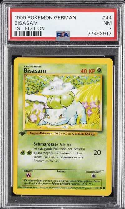 1999 POKEMON GERMAN 1ST ED #44 BISASAM PSA 7
