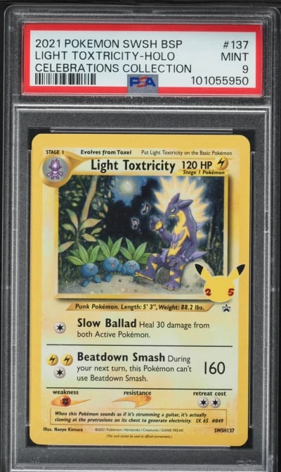2021 Pokemon SWSH Promo Celebration Holo Light Toxtricity #137 PSA 9 MINT