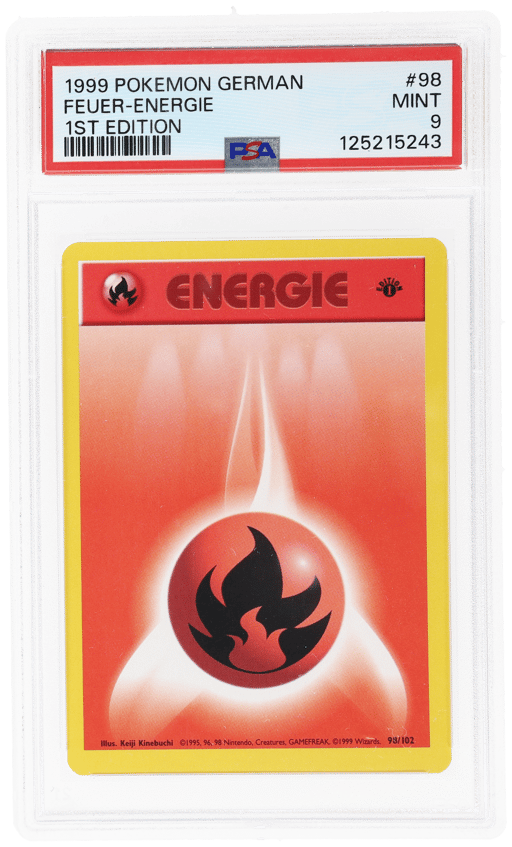 1999 Pokemon Base Set German 1st Edition Fire Energy #98 PSA 9
