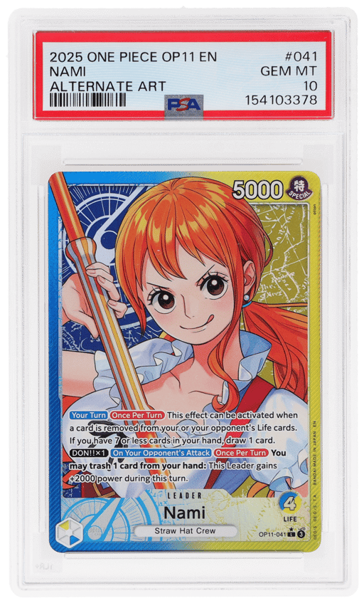 2025 One Piece A Fist of Divine Speed Alternate Art Nami #OP11041 PSA 10
