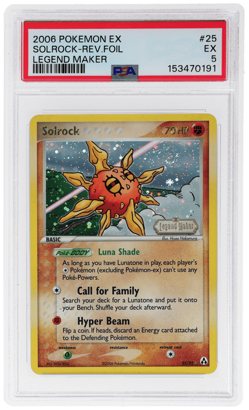 2006 Pokemon Ex Legend Maker Reverse Holo Solrock #25 PSA 5