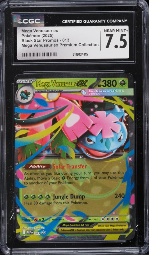 2025 Pokemon Mega Evolution Promo Premium Collection Mega Venusaur Ex #13 CGC 7.5 NRMT+