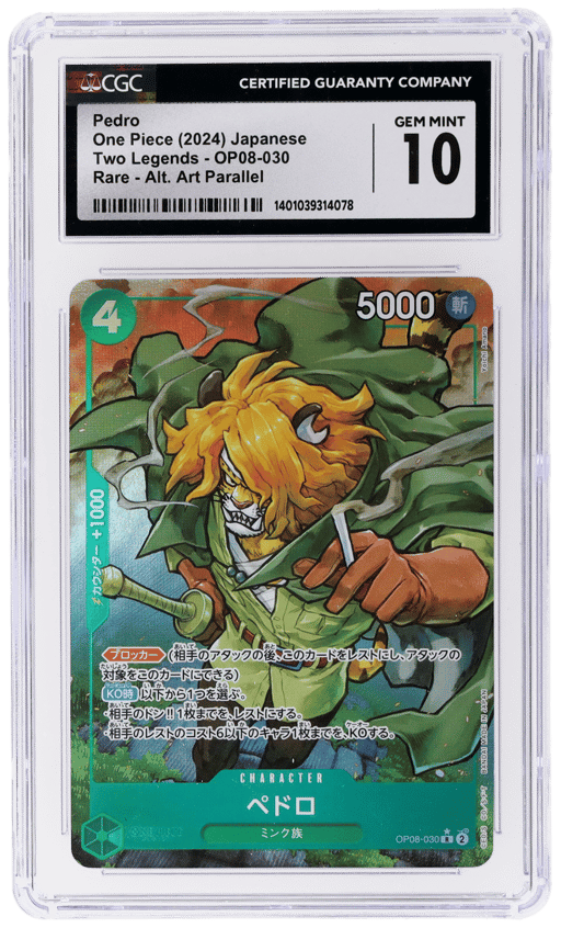 2024 One Piece Two Legends Japanese Alternate Art Pedro #OP08030 CGC 10