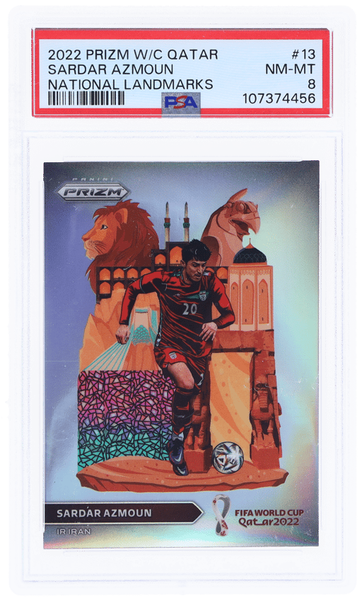 2022 Panini Prizm World Cup Qatar National Landmarks Sardar Azmoun #13 PSA 8