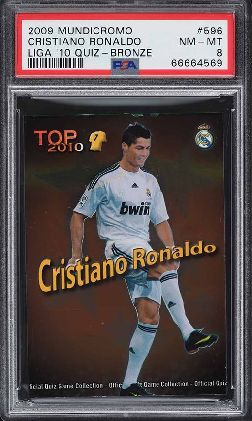 2009 Mundicromo Campeonato Nacional De Liga Bronze Cristiano Ronaldo #596 PSA 8