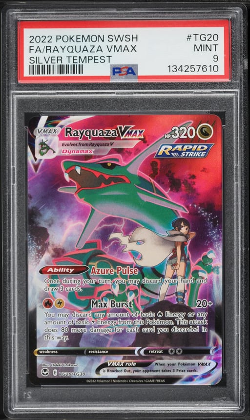 2022 Pokemon Sword & Shield Silver Tempest CHR Rayquaza VMAX #TG20 PSA 9 MINT