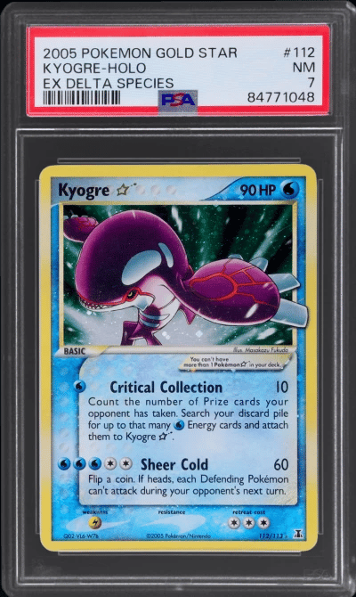 2005 Pokemon Ex Delta Species Holo Gold Star Kyogre #112 PSA 7