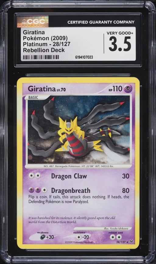 2009 Pokemon Platinum Rebellion Deck Giratina #28 CGC 3.5 VG+