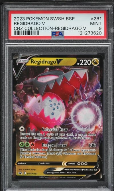 2023 Pokemon Sword & Shield Crown Zenith Promo Regidrago V #281 PSA 9 MINT