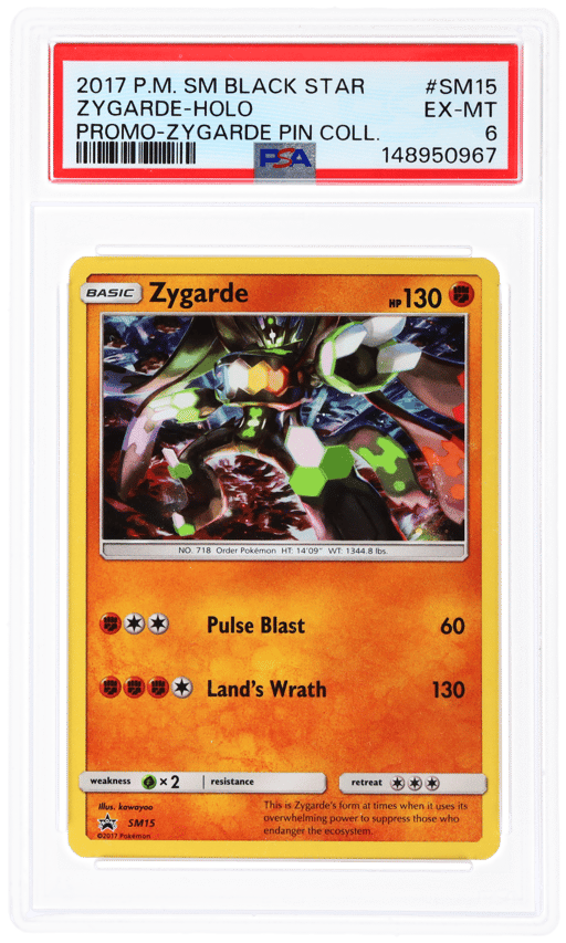 2017 Pokemon Sun and Moon Black Star Promos Holo Zygarde #SM15 PSA 6