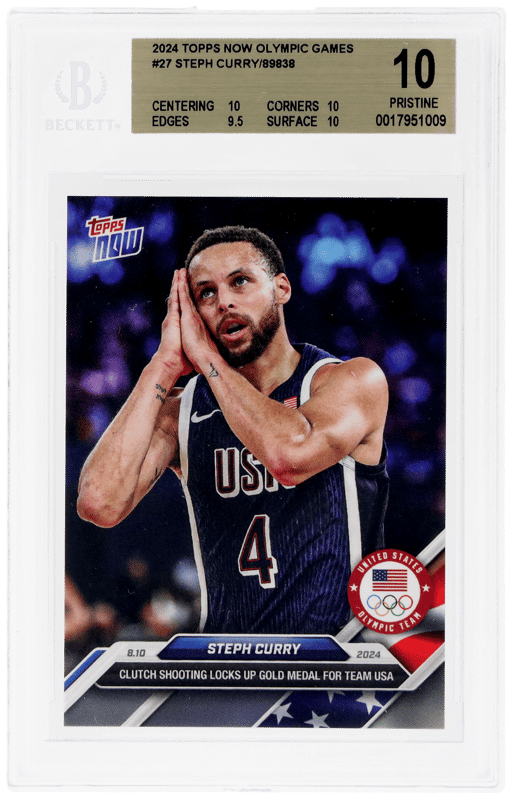 2024 Topps Now Olympic Games Stephen Curry #27 /89838 BGS 10