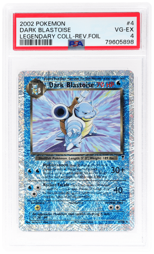 2002 Pokemon Legendary Collection Reverse Holo Dark Blastoise #4 PSA 4