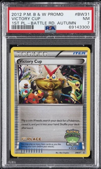 2012 POKEMON B&W PROMO 1ST PLACE-BATTLE ROAD AUTUMN #BW31 VICTORY CUP PSA 7