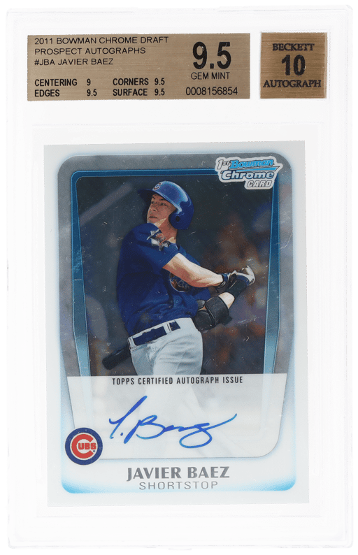 2011 Bowman Draft Chrome Prospect Autograph Javier Baez #BCAPJBA BGS 9.5