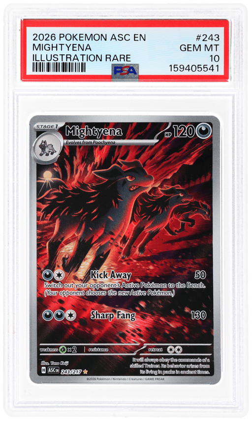 2026 Pokemon Mega Evolution Ascended Heroes Illustration Rare Mightyena #243 PSA 10