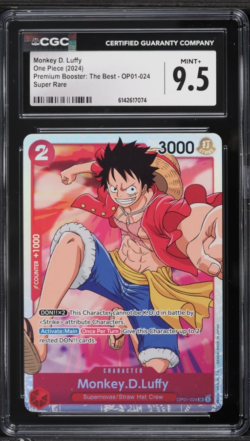 2024 One Piece Premium Booster The Best SR Monkey D Luffy #OP01-024 CGC 9.5 MINT+