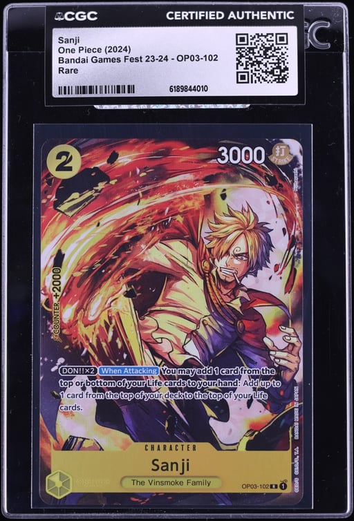 2024 One Piece Bandai Games Fest Sanji #OP03-102 CGC AUTH