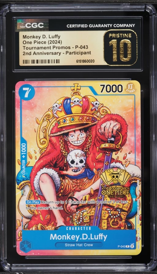 2024 One Piece Promo 2nd Anniversary Participant Monkey D. Luffy #P-043 CGC 10 PRISTINE