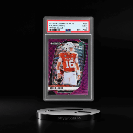2025 Panini Prizm Draft Picks Purple Wave Arch Manning #166 PSA 9