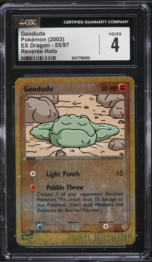 2003 Pokemon EX Dragon Reverse Holo Geodude #55 CGC 4 VGEX