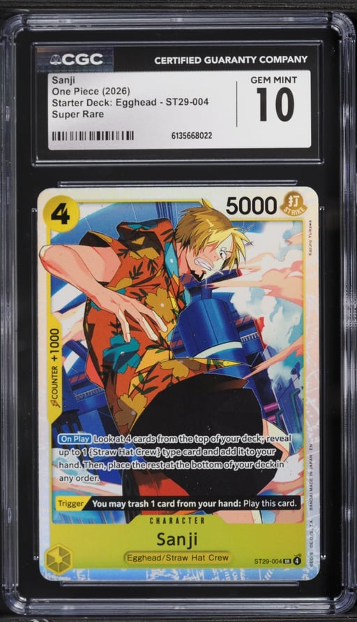 2026 One Piece Starter Deck Egghead SR Sanji #ST29-004 CGC 10 GEM MINT