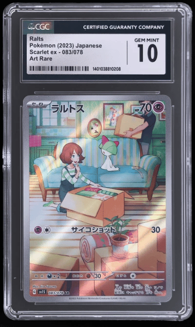 2023 Pokemon Scarlet and Violet Scarlet Ex Japanese Art Rare Ralts #83 CGC 10