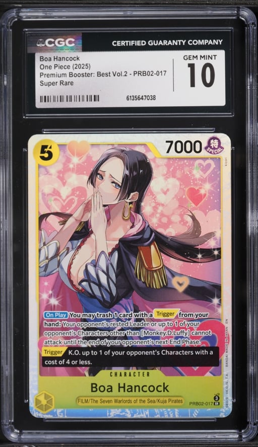 2025 One Piece Premium Booster Best Vol.2 SR Boa Hancock #PRB02-017 CGC 10 GEM MINT