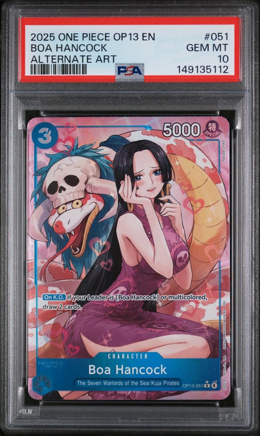 2025 ONE PIECE OP13-CARRYING ON HIS WILL 051 BOA HANCOCK ALTERNATE ART PSA 10