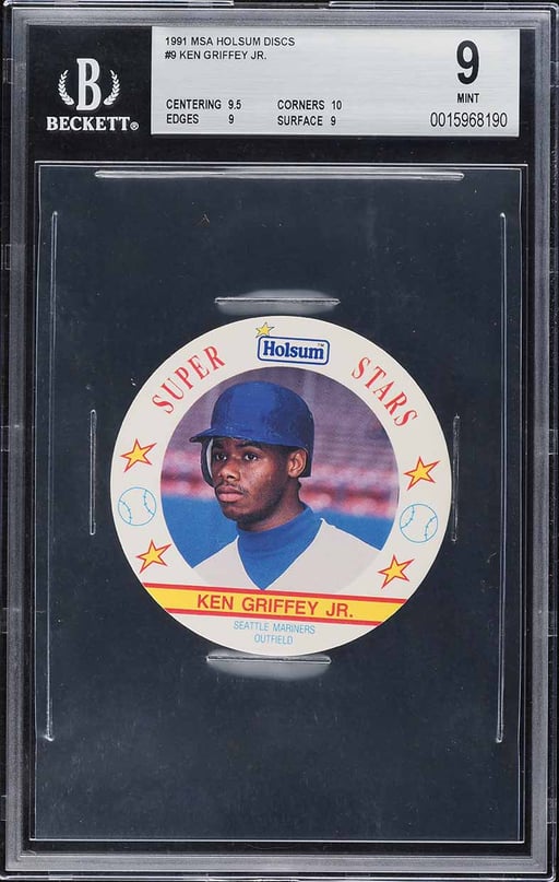 1991 Msa Holsum Discs Ken Griffey Jr. #9 BGS 9 MINT
