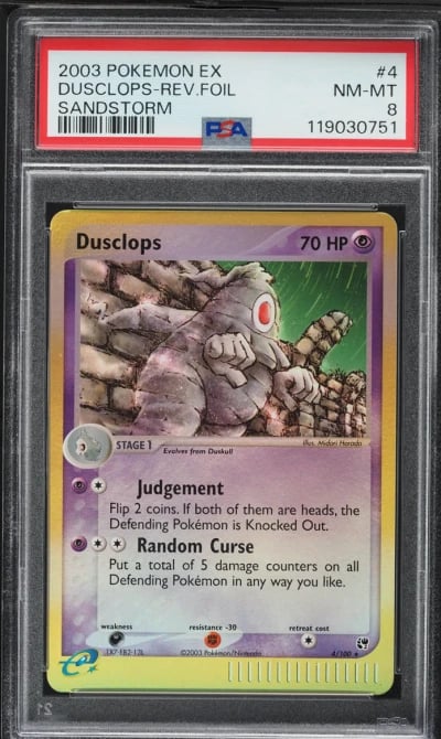 2003 Pokemon EX Sandstorm Reverse Foil Dusclops #4 PSA 8 NM-MT