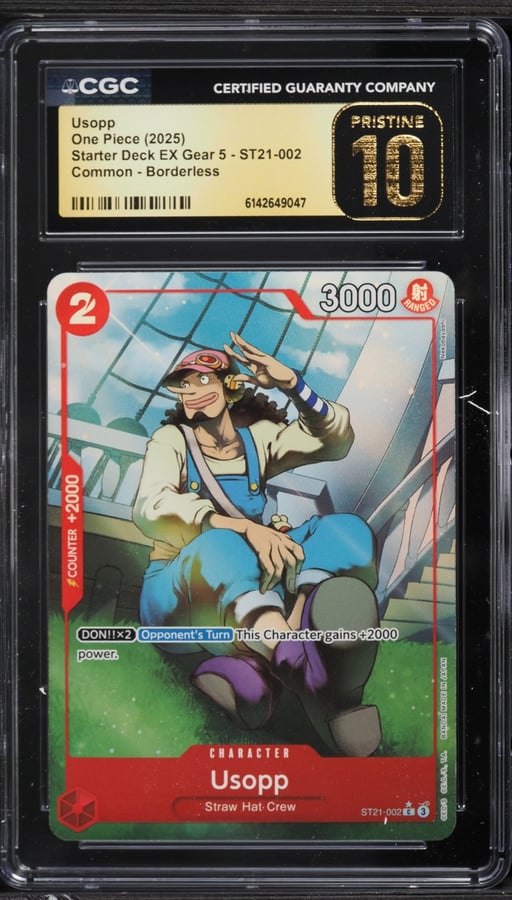 2025 One Piece Starter Deck EX Gear 5 Borderless Alt Art Usopp #ST21-002 CGC 10 PRISTINE