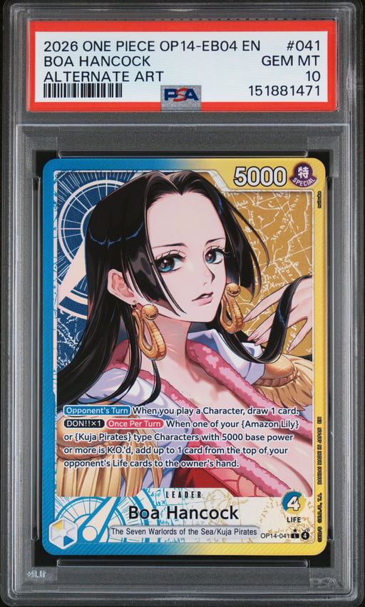 2026 ONE PIECE OP14-EB04-THE AZURE SEA'S SEVEN 041 BOA HANCOCK ALTERNATE ART PSA 10
