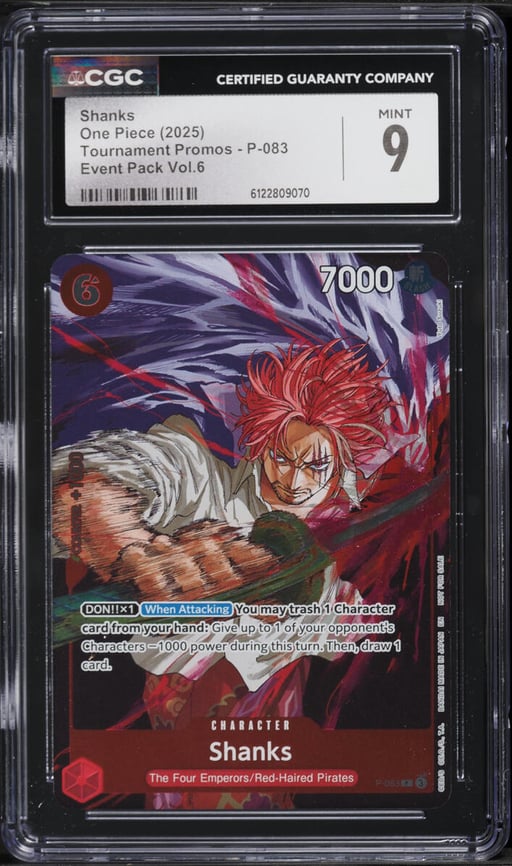 2025 One Piece Tournament Promos Event Pack Vol.6 Shanks #P-083 CGC 9 MINT