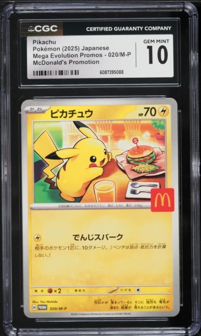 2025 Pokemon Japanese Mega Evolution McDonald's Promo Pikachu #20 CGC 10 GEM MINT