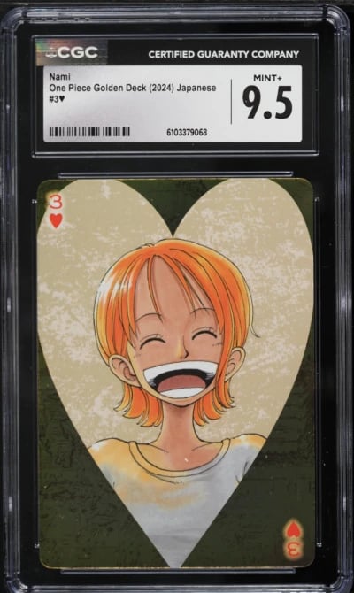 2024 One Piece Japanese Playing Cards Golden Deck Nami CGC 9.5 MINT+