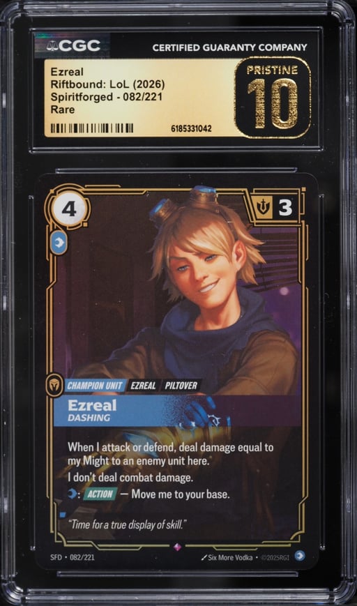 2026 Riftbound League Of Legends LoL Spiritforged Ezreal #82 CGC 10 PRISTINE