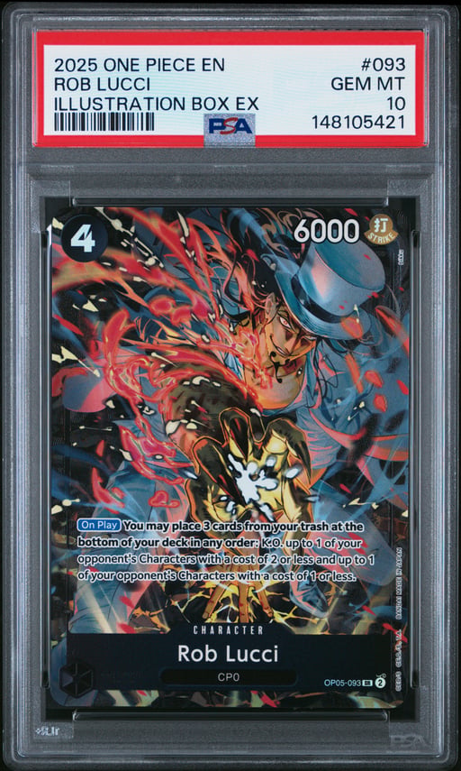 2025 ONE PIECE PROMOS 093 ROB LUCCI ILLUSTRATION BOX EX PSA 10
