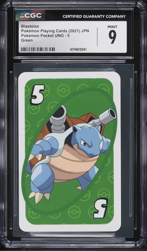 2021 Pokemon Japanese Playing Cards Pocket UNO Green Blastoise #5 CGC 9 MINT
