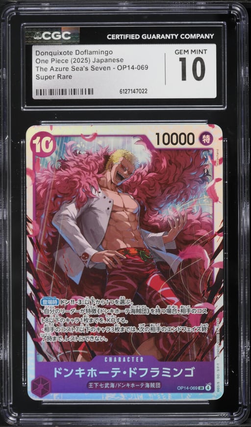 2025 One Piece Japanese The Azure Sea's Seven SR Donquixote Doflamingo #OP14069 CGC 10 GEM MINT