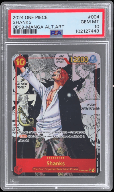 2024 One Piece Emperors In the New World Manga Alternate Art Shanks #OP09004 PSA 10