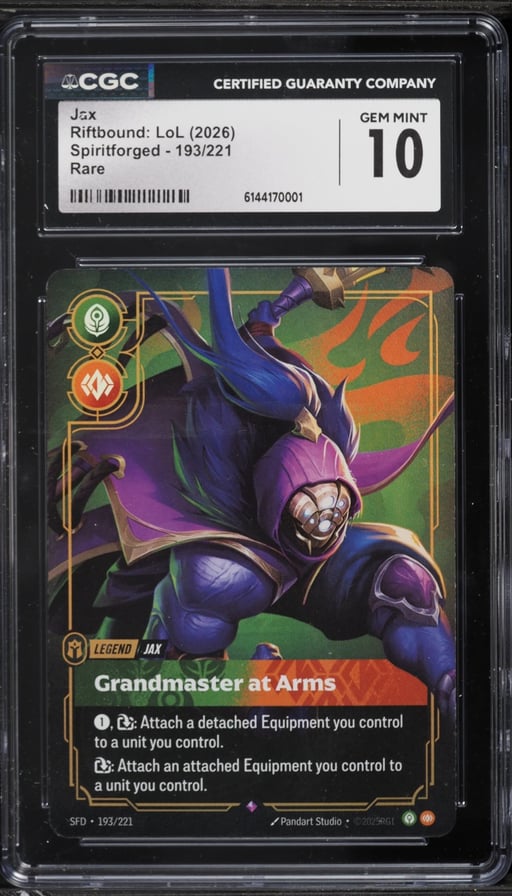 2026 Riftbound League Of Legends Spiritforged Jax #193 CGC 10 GEM MINT