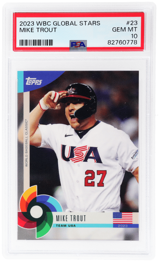2023 Topps World Baseball Classic Global Stars Mike Trout #23 PSA 10