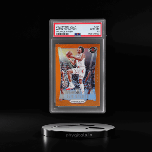 2023 Panini Prizm Deca Orange Prizm Amen Thompson #294 1/49 PSA 10
