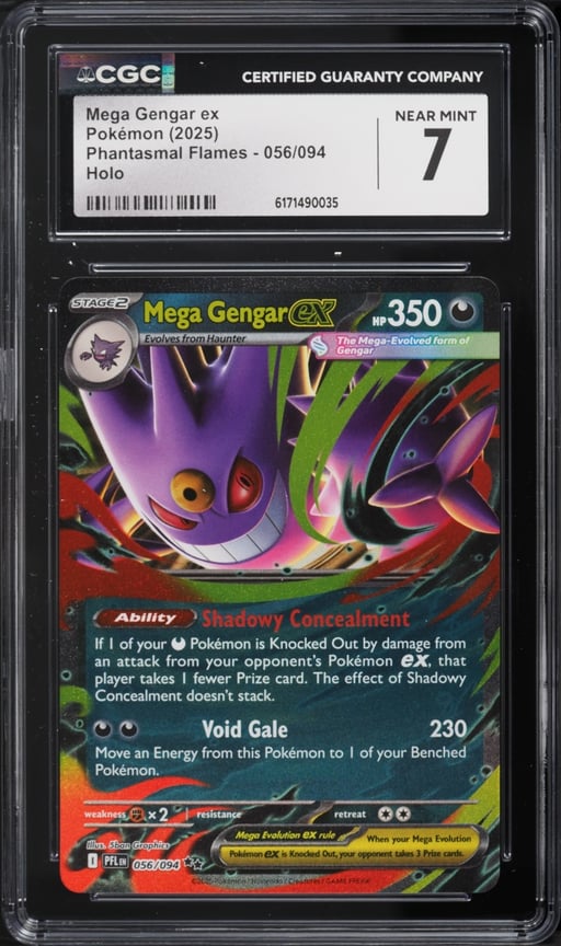 2025 Pokemon Mega Evolution Phantasmal Flames Holo Mega Gengar ex #56 CGC 7 NRMT
