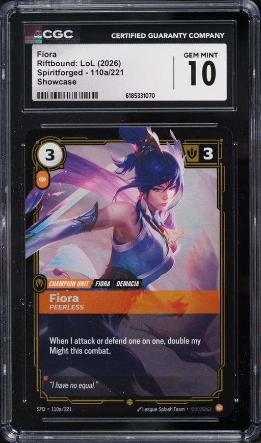 2026 Riftbound League Of Legends LoL Spiritforged Fiora #110a CGC 10 GEM MINT