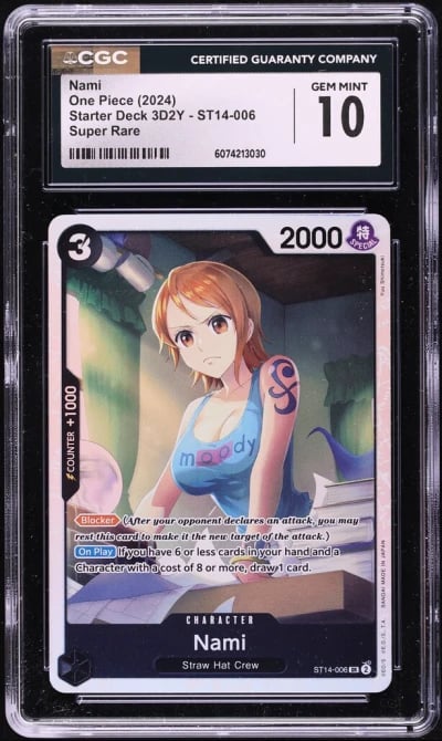 2024 One Piece Starter Deck 3D2Y SR Nami #ST14-006 CGC 10 GEM MINT