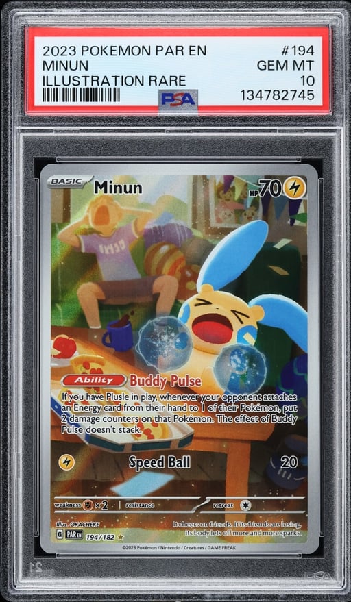 2023 Pokemon Scarlet & Violet Paradox Rift IR Minun #194 PSA 10 GEM MINT