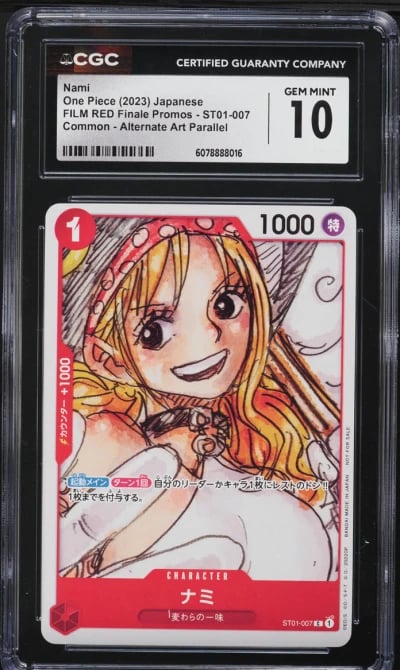 2023 One Piece Film Red Finale Promo Alt Art Nami #ST01-007 CGC 10 GEM MINT